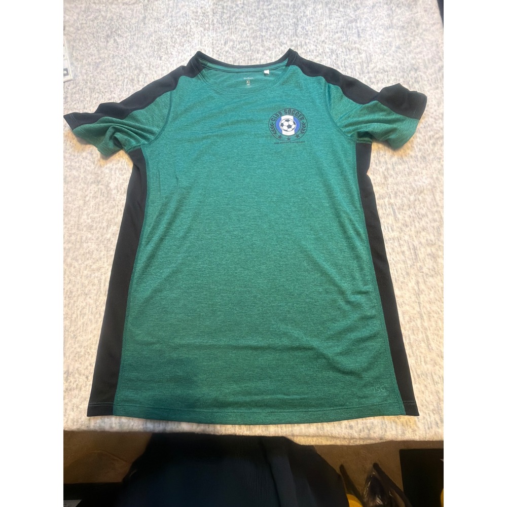 DSG Kids Soccer T Shirt Green Black Short Sleeve Athletic‎ Youth XL NWOT